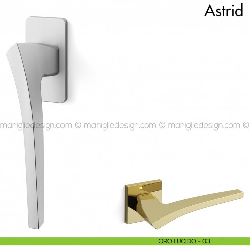 Maniglia per finestra martellina DK Astrid Mandelli oro