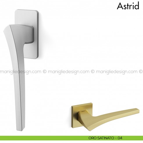 Maniglia per finestra martellina DK Astrid Mandelli oro satinato