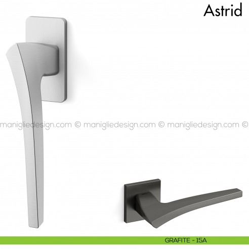 Maniglia per finestra martellina DK Astrid Mandelli grafite
