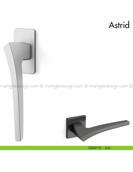 Maniglia per finestra martellina DK Astrid Mandelli grafite