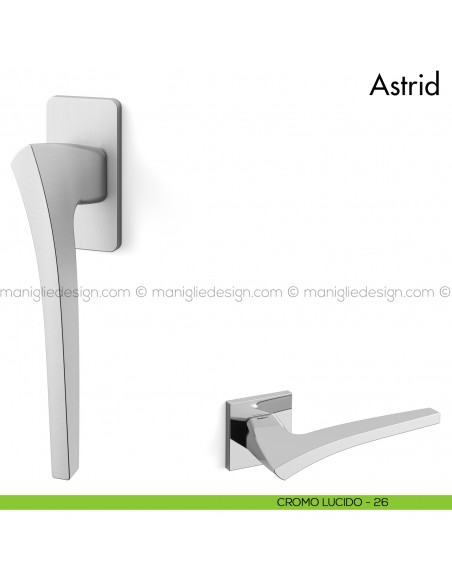 Maniglia per finestra martellina DK Astrid Mandelli cromo