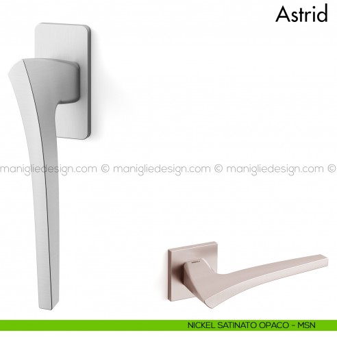 Maniglia per finestra martellina DK Astrid Mandelli nickel satinato opaco