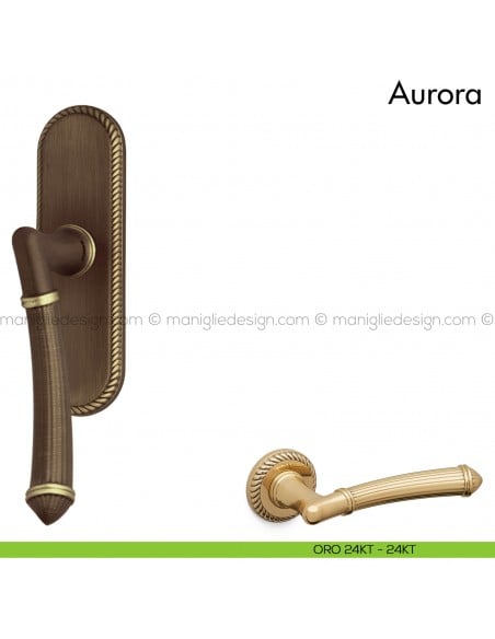 Maniglia per finestra cremonese Aurora Mandelli oro 24 KT