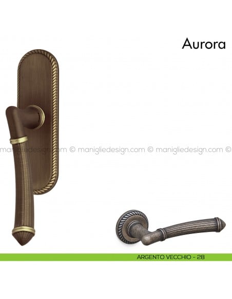 Maniglia per finestra cremonese Aurora Mandelli argento vecchio