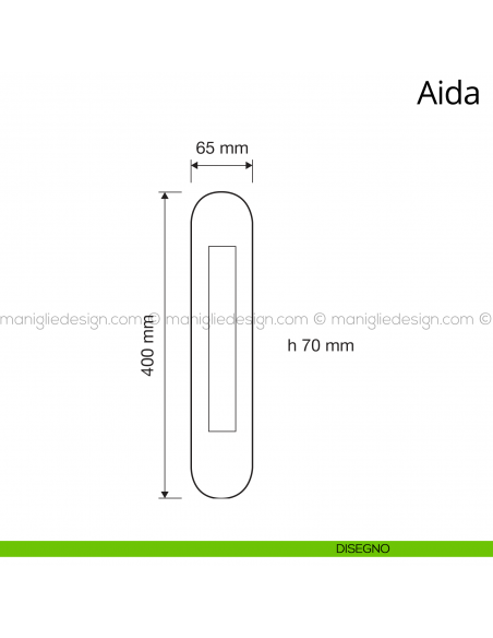 Maniglione per porta Aida Linea Calì con placca disegno