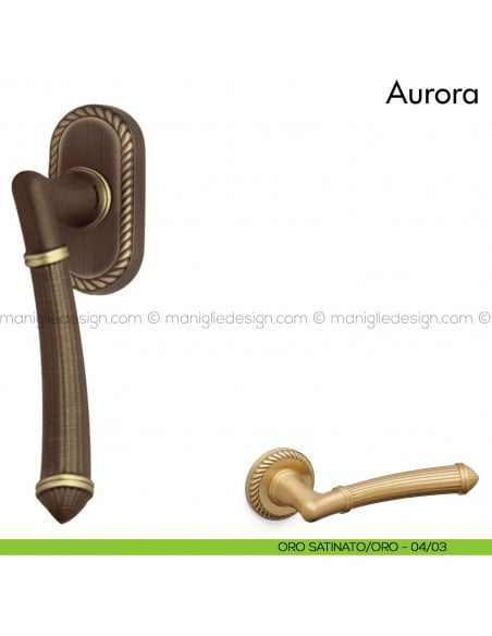 Maniglia per finestra martellina DK Aurora Mandelli oro satinato - oro