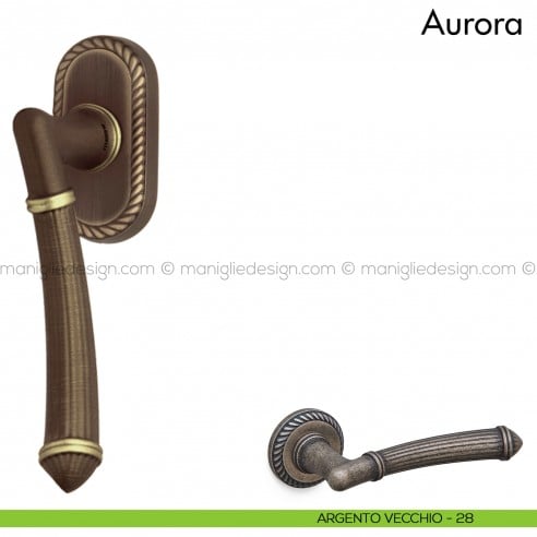 Maniglia per finestra martellina DK Aurora Mandelli argento vecchio
