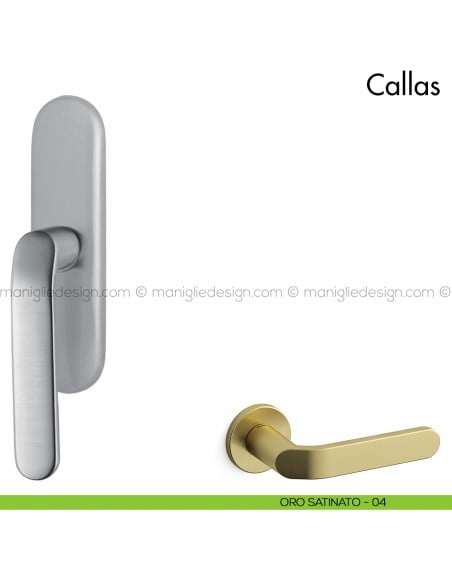Maniglia per finestra cremonese Callas Mandelli oro satinato