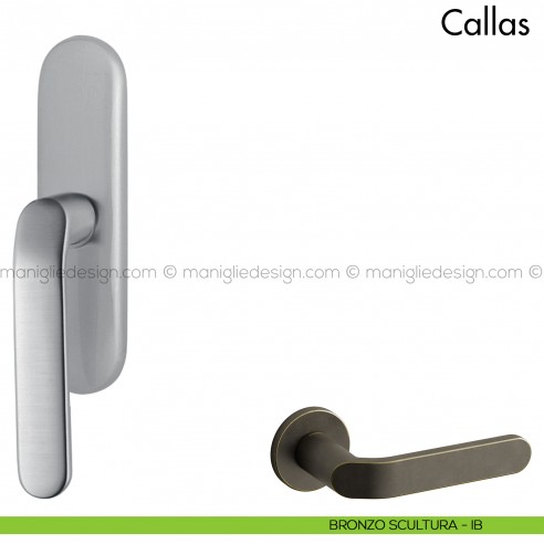 Maniglia per finestra cremonese Callas Mandelli bronzo scultura