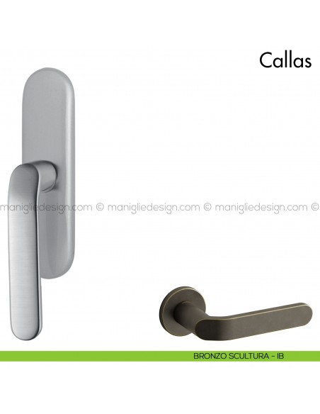 Maniglia per finestra cremonese Callas Mandelli bronzo scultura
