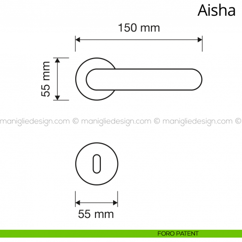 Maniglia per porta interna Aisha Linea Calì foro patent