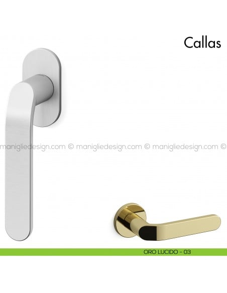 Maniglia per finestra martellina DK Callas Mandelli oro