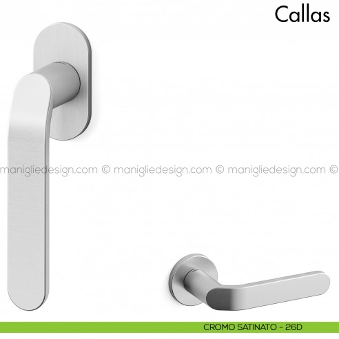 Maniglia per finestra martellina DK Callas Mandelli cromo satinato