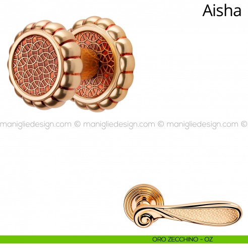 Pomolo per porta fisso Aisha Linea Calì con rosetta tonda