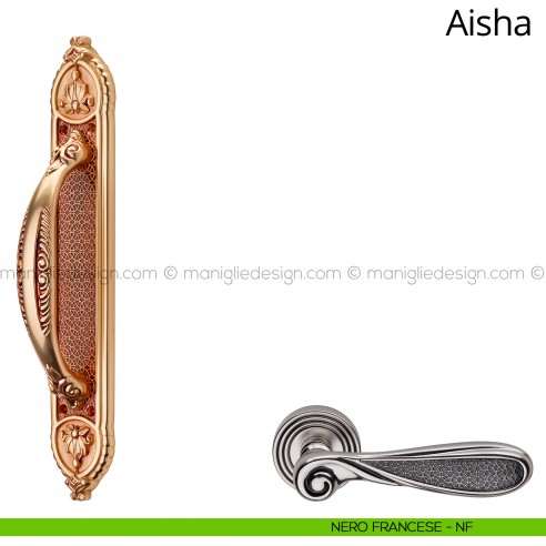 Maniglione per porta Aisha Linea Calì con placca Small