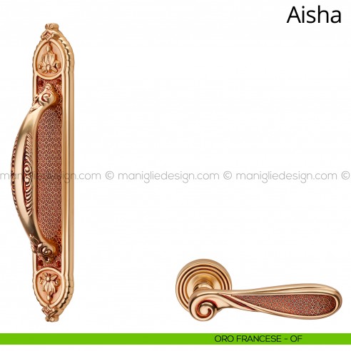 Maniglione per porta Aisha Linea Calì con placca Small
