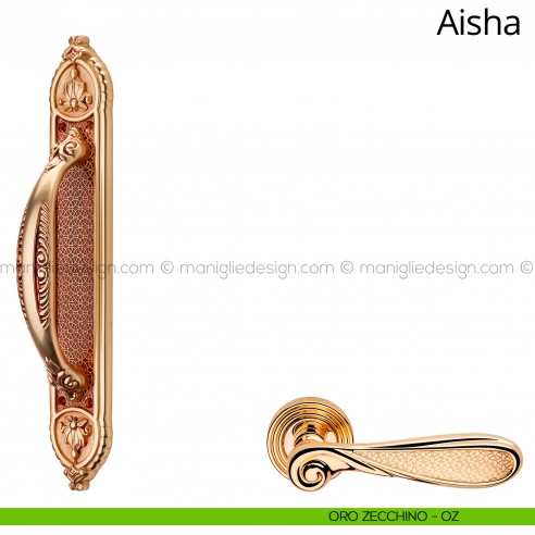 Maniglione per porta Aisha Linea Calì con placca Small