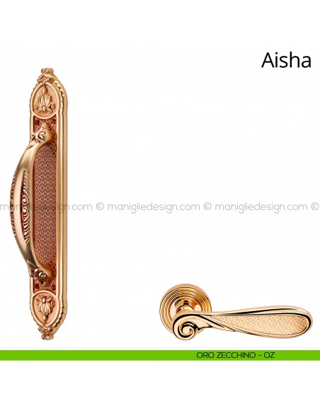 Maniglione per porta Aisha Linea Calì con placca Small