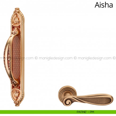 Maniglione per porta Aisha Linea Calì con placca Small