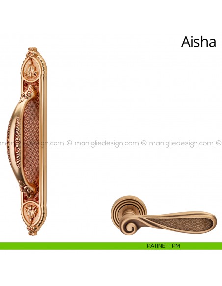 Maniglione per porta Aisha Linea Calì con placca Small