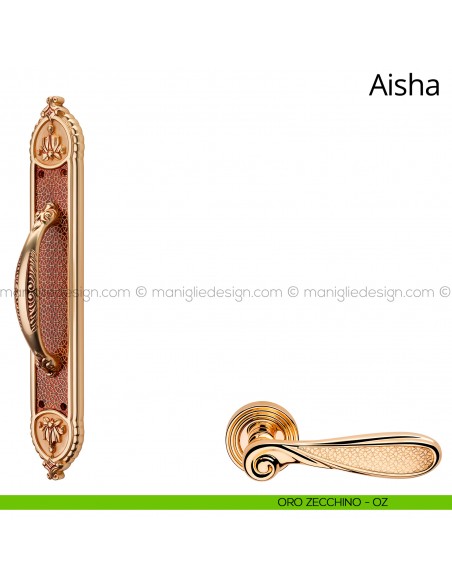 Maniglione per porta Aisha Linea Calì con placca big