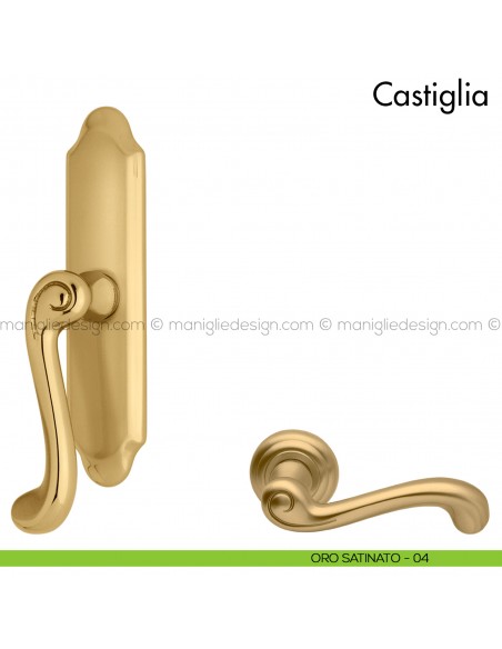 Maniglia per finestra cremonese Castiglia Mandelli oro satinato