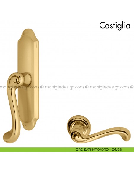 Maniglia per finestra cremonese Castiglia Mandelli oro -  oro satinato