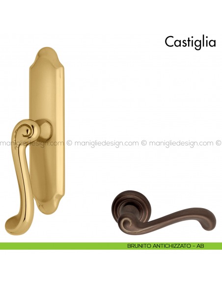 Maniglia per finestra cremonese Castiglia Mandelli brunito antichizzato