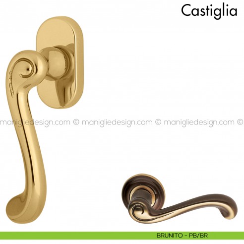 Maniglia per finestra martellina DK Castiglia Mandelli brunito