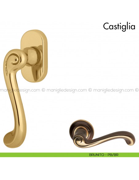 Maniglia per finestra martellina DK Castiglia Mandelli brunito