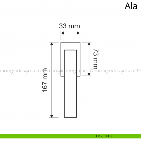 Maniglia per finestra martellina DK antintrusione Ala Linea Calì