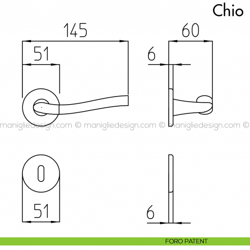 Maniglia per porta Chio Mandelli foto patent
