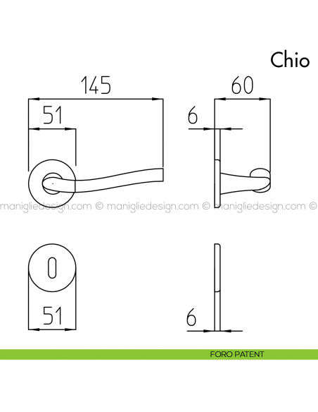Maniglia per porta Chio Mandelli foto patent
