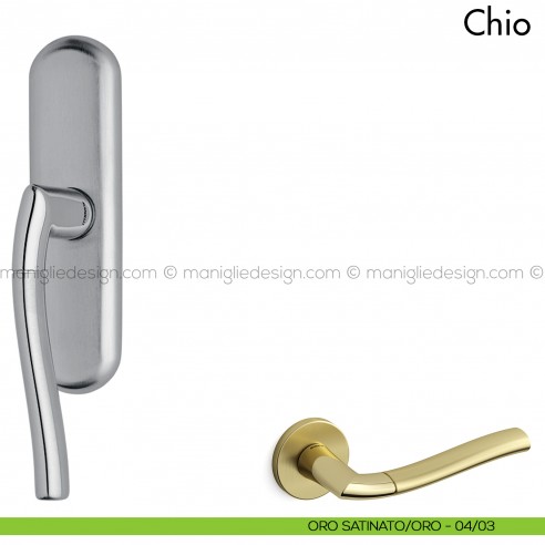 Maniglia per finestra cremonese Chio Mandelli oro - oro satinato