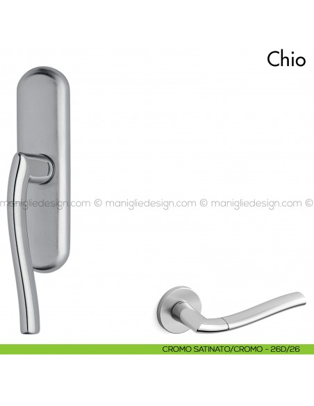 Maniglia per finestra cremonese Chio Mandelli cromo - cromo satinato
