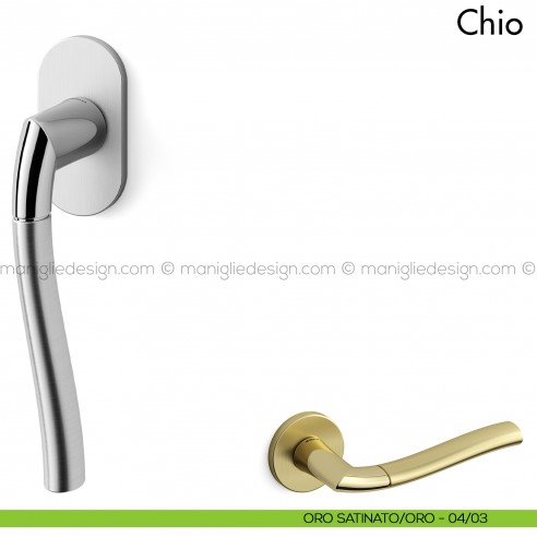 Maniglia per finestra martellina DK Chio Mandelli oro - oro satinato