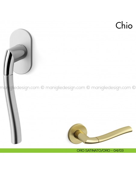 Maniglia per finestra martellina DK Chio Mandelli oro - oro satinato