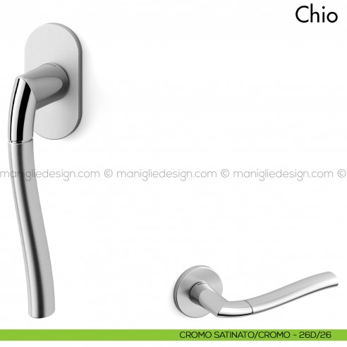 Maniglia per finestra martellina DK Chio Mandelli cromo - cromo satinato