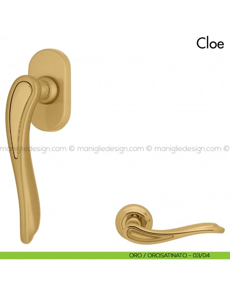 Maniglia per finestra martellina DK Cloe Mandelli oro - oro satinato