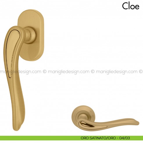 Maniglia per finestra martellina DK Cloe Mandelli oro satinato - oro