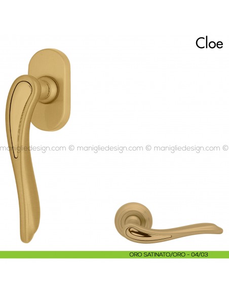 Maniglia per finestra martellina DK Cloe Mandelli oro satinato - oro