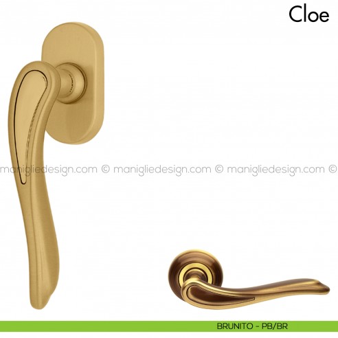 Maniglia per finestra martellina DK Cloe Mandelli brunito