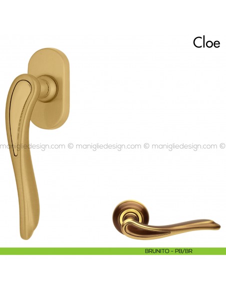 Maniglia per finestra martellina DK Cloe Mandelli brunito