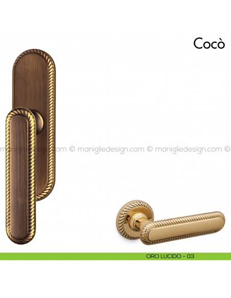 Maniglia per finestra cremonese Cocò Mandelli oro