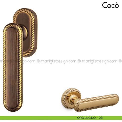 Maniglia per finestra martellina DK Cocò Mandelli oro