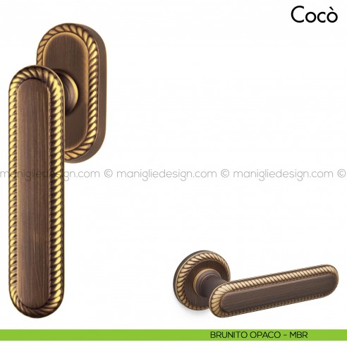 Maniglia per finestra martellina DK Cocò Mandelli brunito opaco