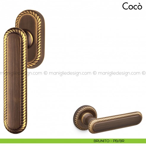 Maniglia per finestra martellina DK Cocò Mandelli brunito