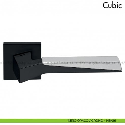 Maniglia per porta Cubic Mandelli nero opacp - cromo