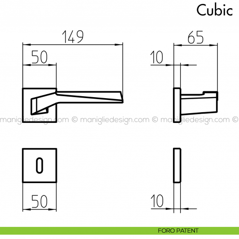 Maniglia per porta Cubic Mandelli foro patent