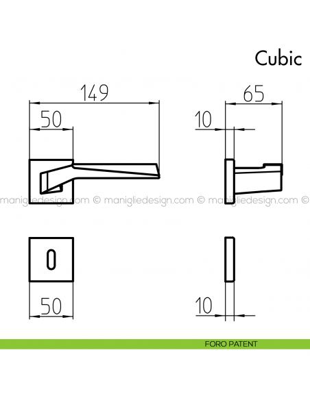 Maniglia per porta Cubic Mandelli foro patent